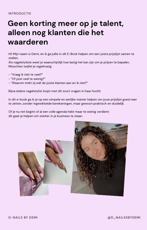 Mini E-book Hoe maak je een prijslijst?